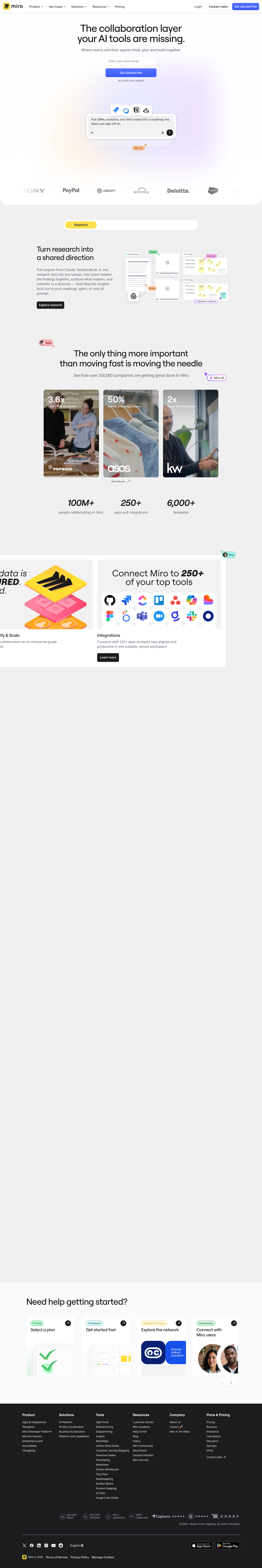 Miro homepage — desktop reference