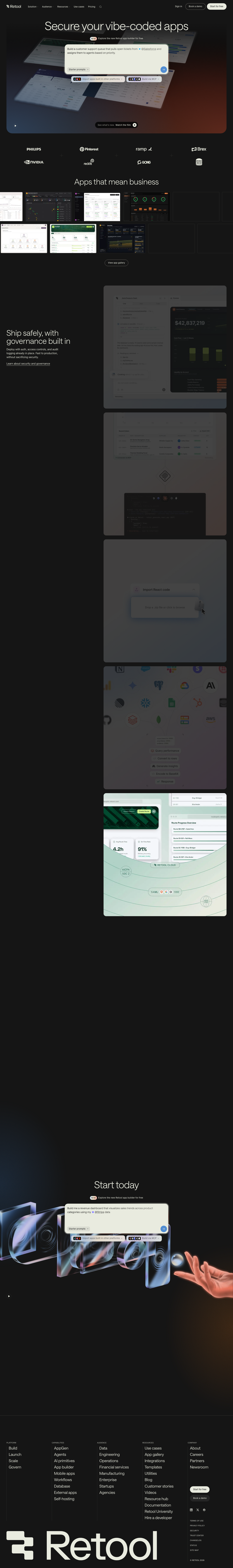 Retool homepage — desktop reference